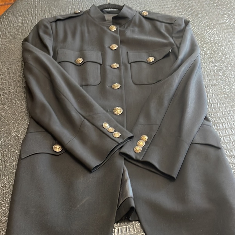 DKNY  Essential BLACK Military Blazer Vintage Wool Size 10